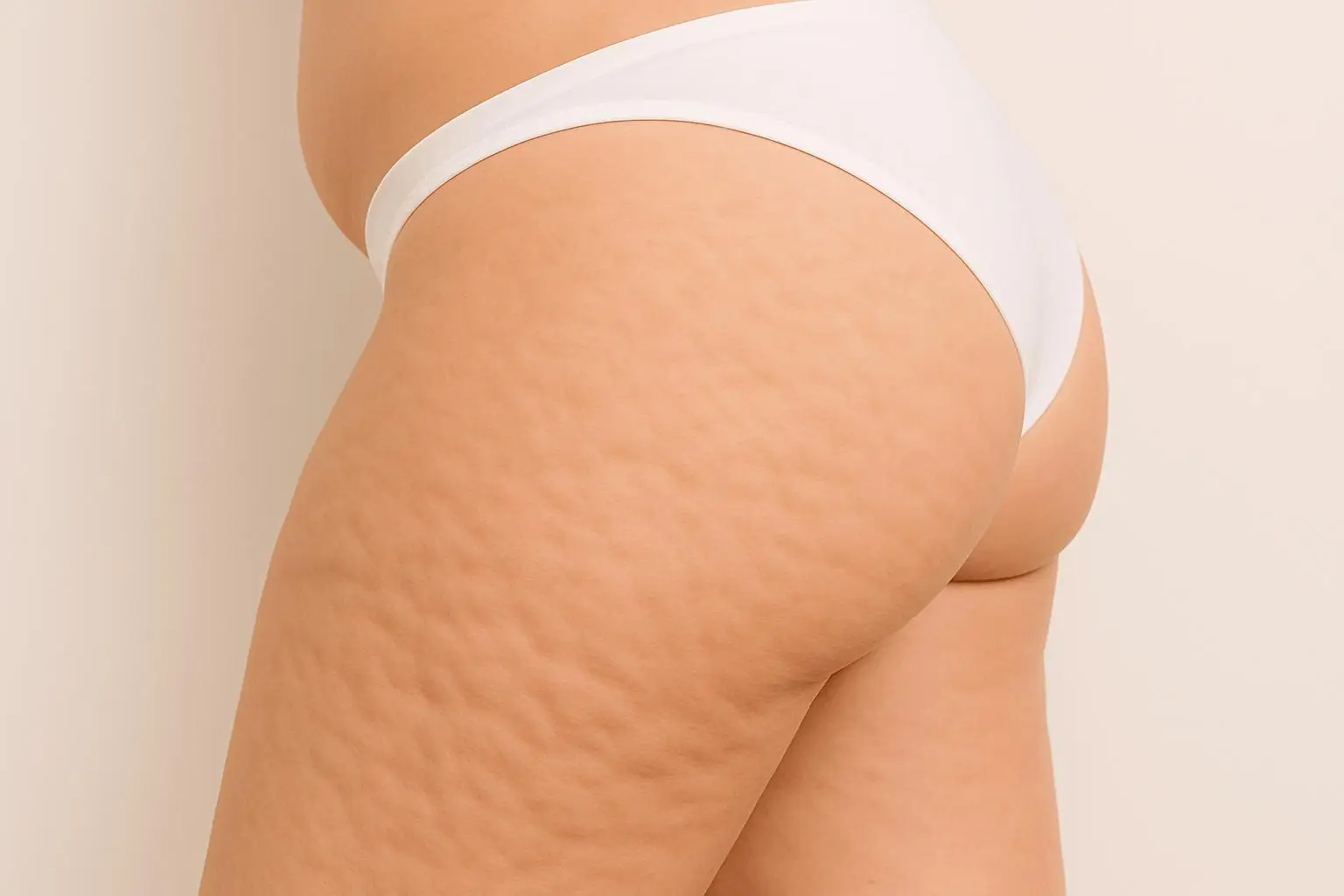 Medical illustration explaining cellulite, fibrous septae and Avéli targeted subcision for cellulite treatment in Doha, Qatar.